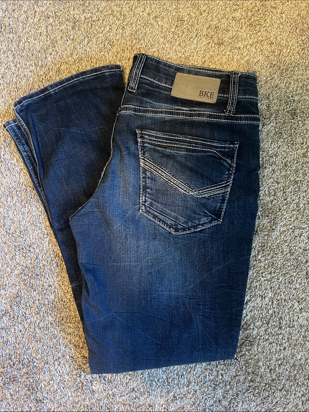 BKE Men’s Jake Straight Dark Blue Jeans